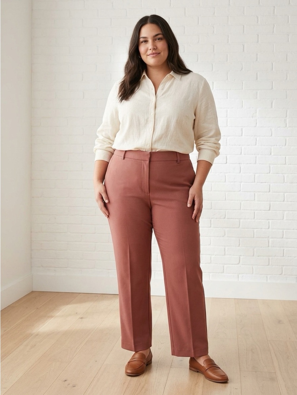 NWT Signature by Levi Strauss Straight Leg Pants Brown - Size 22